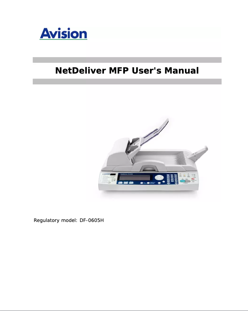Page 1 of the manual User Manual Avision @V2500