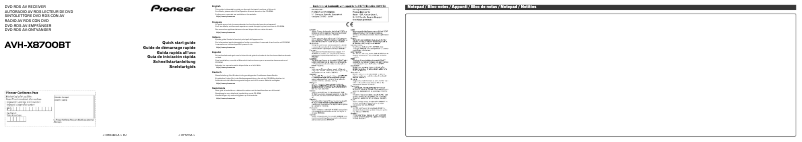 First page image of the manual for AVH-X8700BT