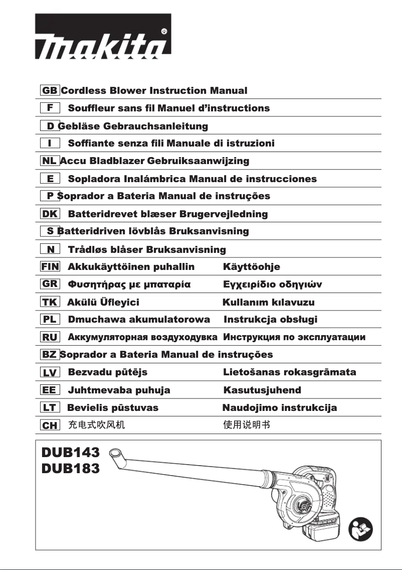 Page 1 of the manual User Manual Makita DUB143