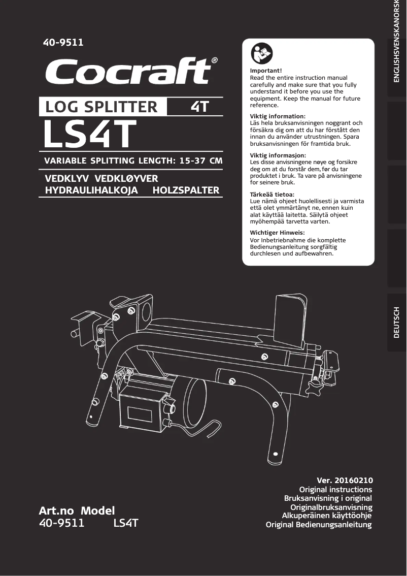 First page image of the manual for LS4T