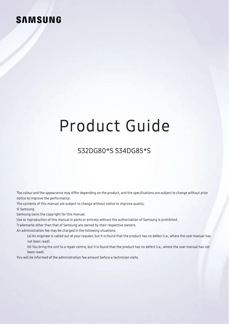 First page image of the manual for S34DG852SI