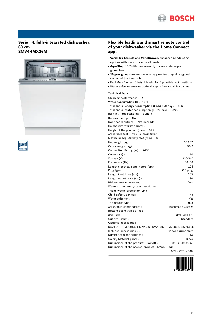 First page image of the manual for SMV4HMX26M