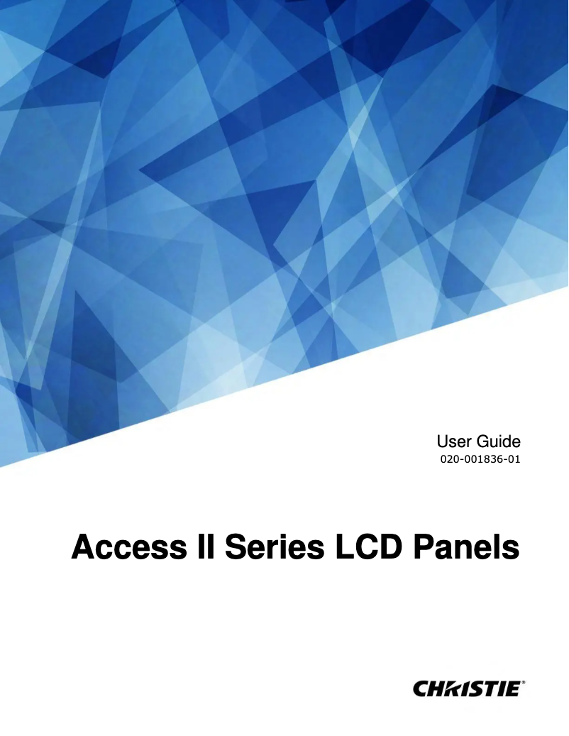 Page 1 of the manual User Manual Christie Access II UHD652-L
