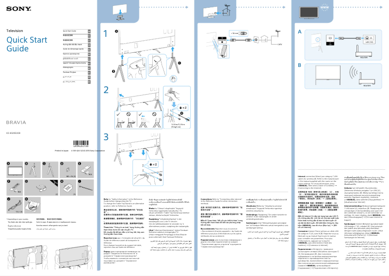 Page 1 of the manual Installation Guide Sony Bravia KD-85X9500B