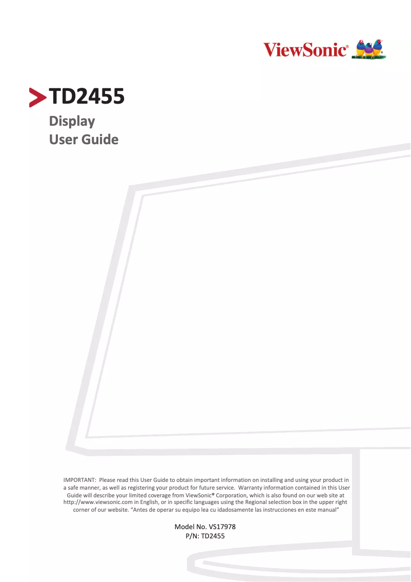 Image de la première page du manuel de l'appareil TD2455