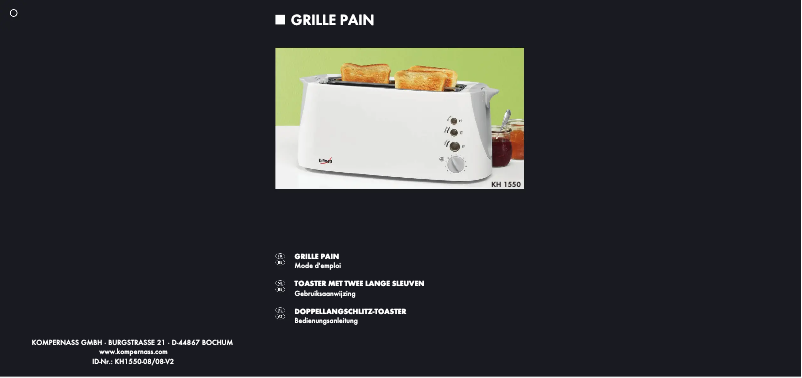 Page 1 de la notice Manuel utilisateur Bifinett KH 1550