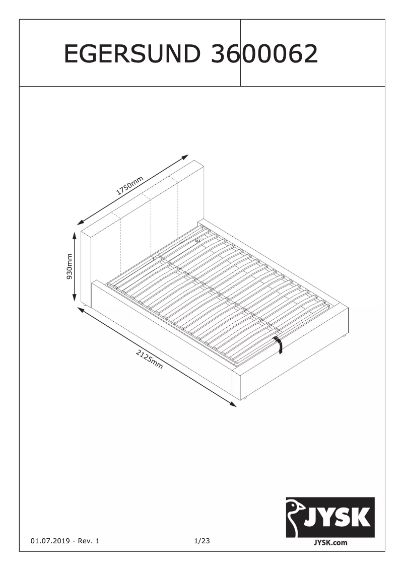 Page 1 of the manual User Manual JYSK Egersund