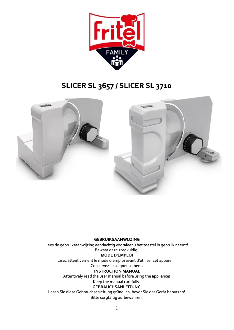Page 1 of the manual User Manual Fritel SL 3710