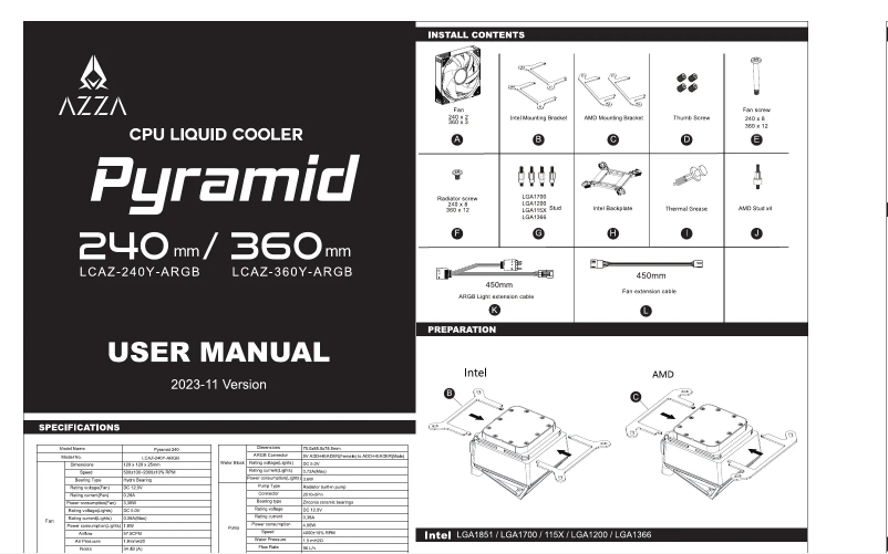 Page 1 of the manual User Manual Azza Pyramid 360
