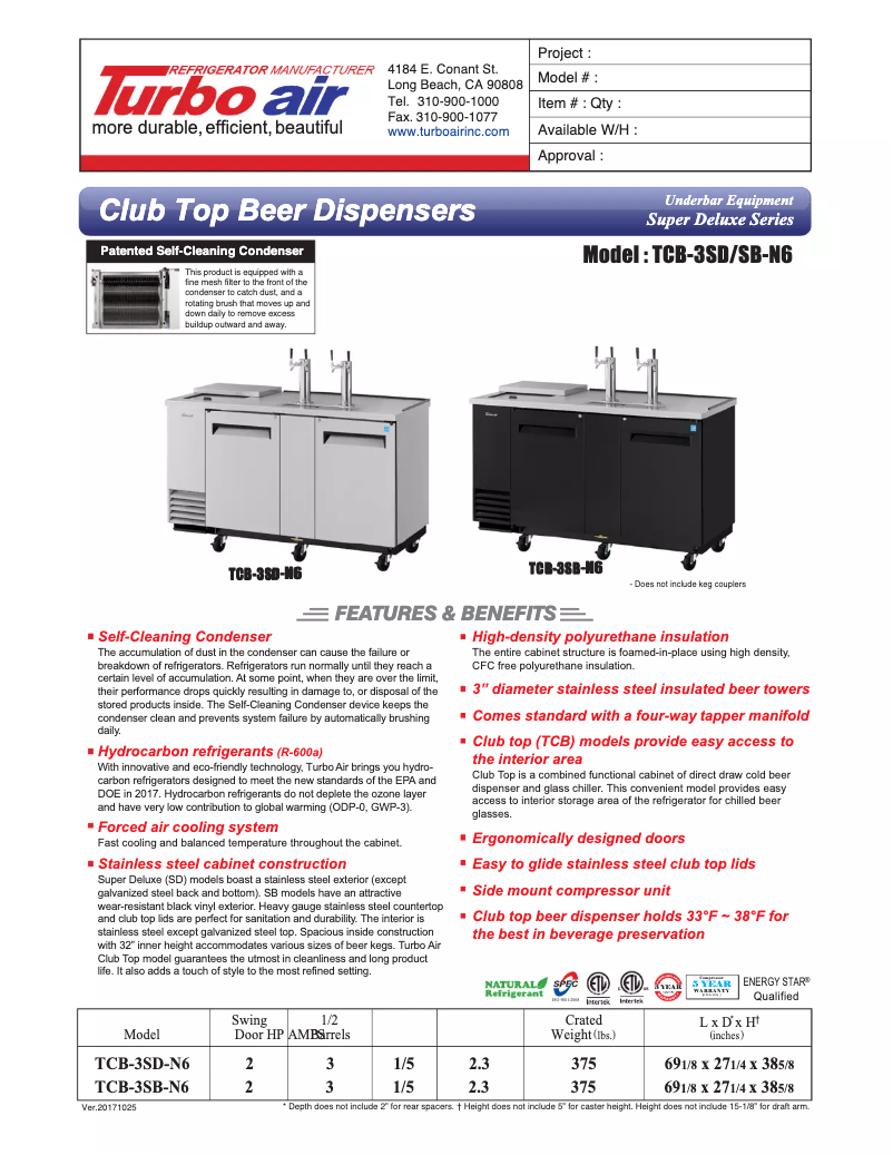 First page image of the manual for TCB-3SB