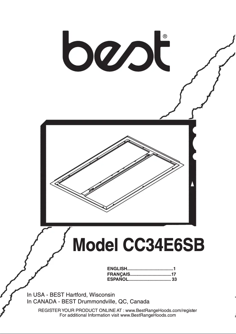Page 1 of the manual Installation Guide Best CC34E6SB