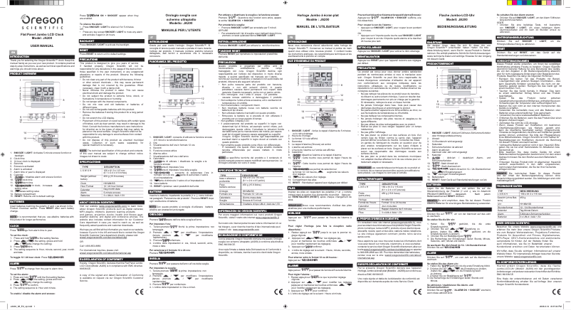Page 1 of the manual User Manual Oregon Scientific JA200