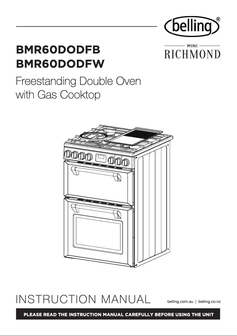 Page 1 of the manual User Manual Belling BMR60DODFW