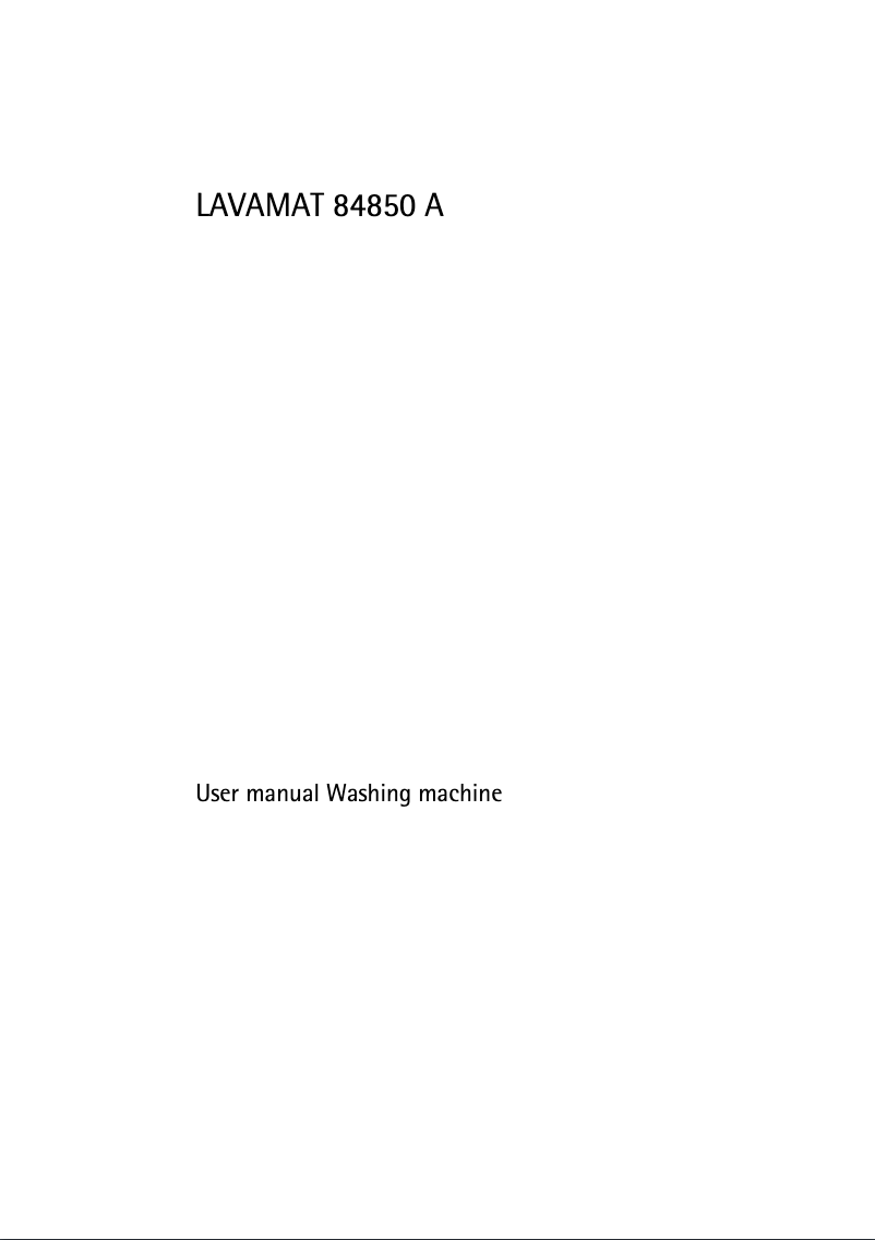 Page 1 of the manual User Manual AEG L84850