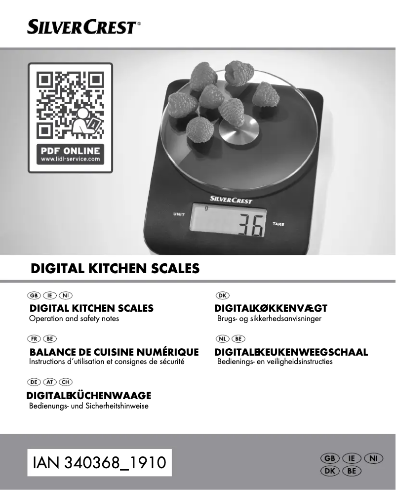 First page image of the manual for HG06263C