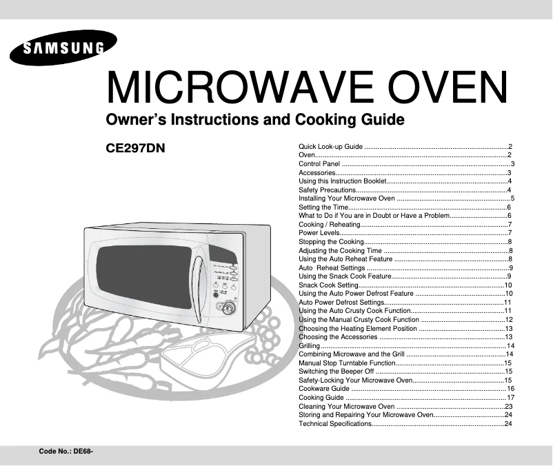 First page image of the manual for CE297DNR