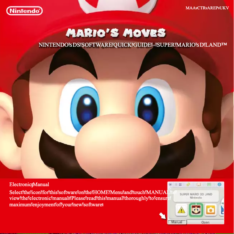 First page image of the manual for SUPER MARIO 3D LAND