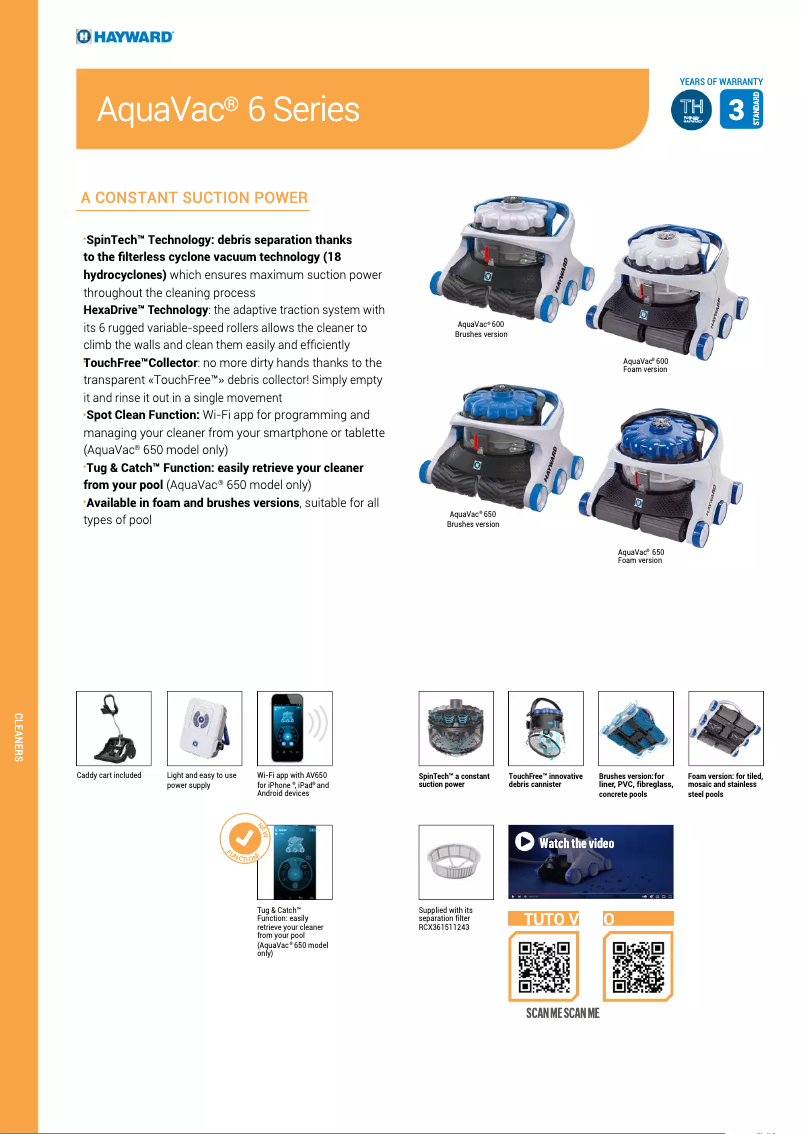 First page image of the manual for AquaVac 600