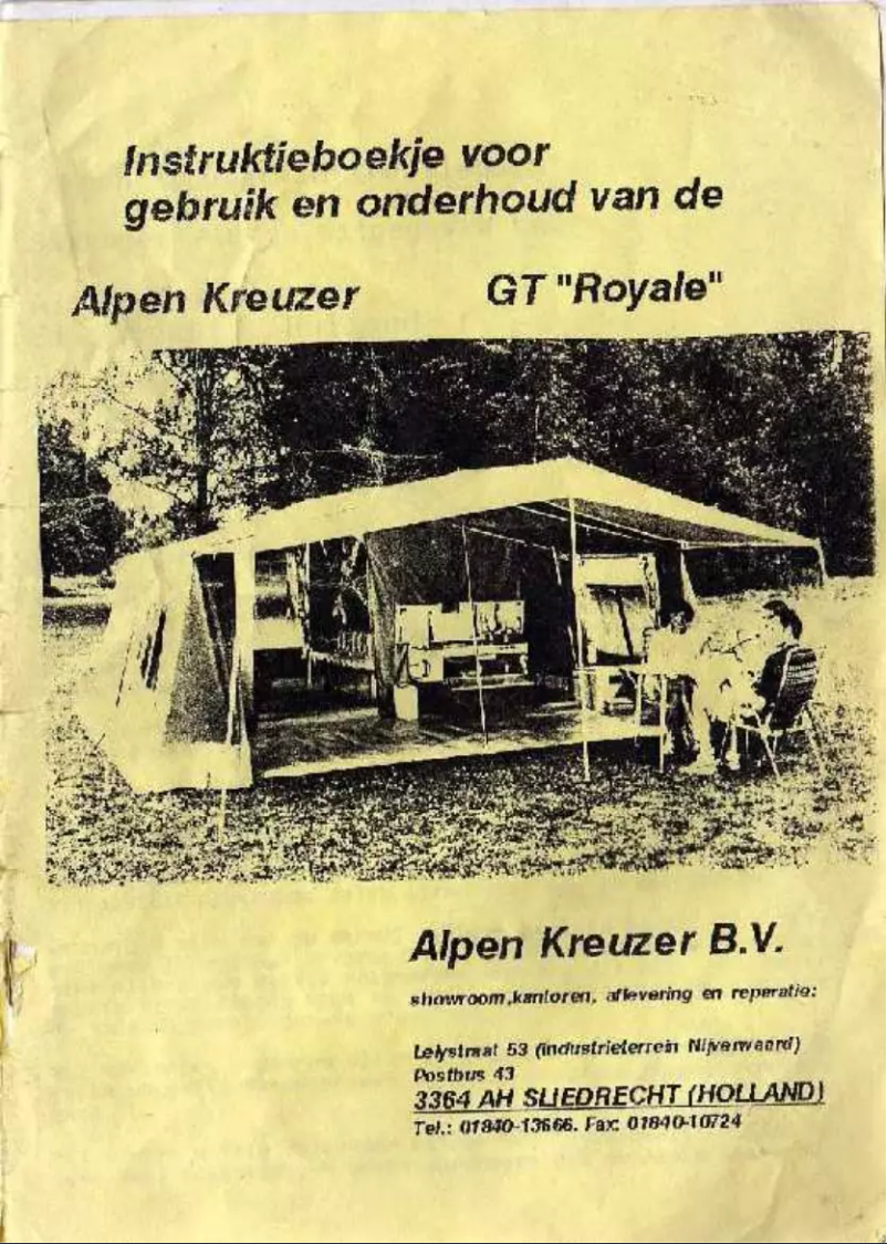 Page 1 of the manual User Manual Alpen Kreuzer GT Royale
