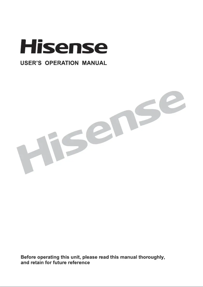 Page 1 of the manual User Manual Hisense HWFY8514