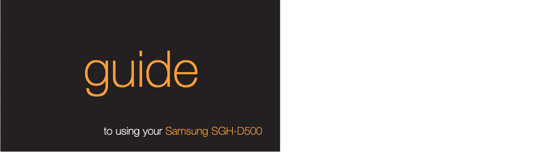 First page image of the manual for SGH-D500B