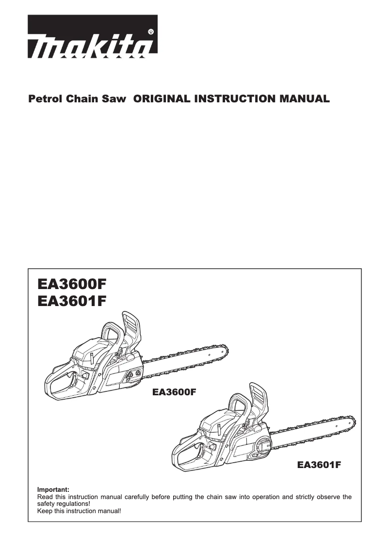 Page 1 of the manual User Manual Makita EA3601F35B