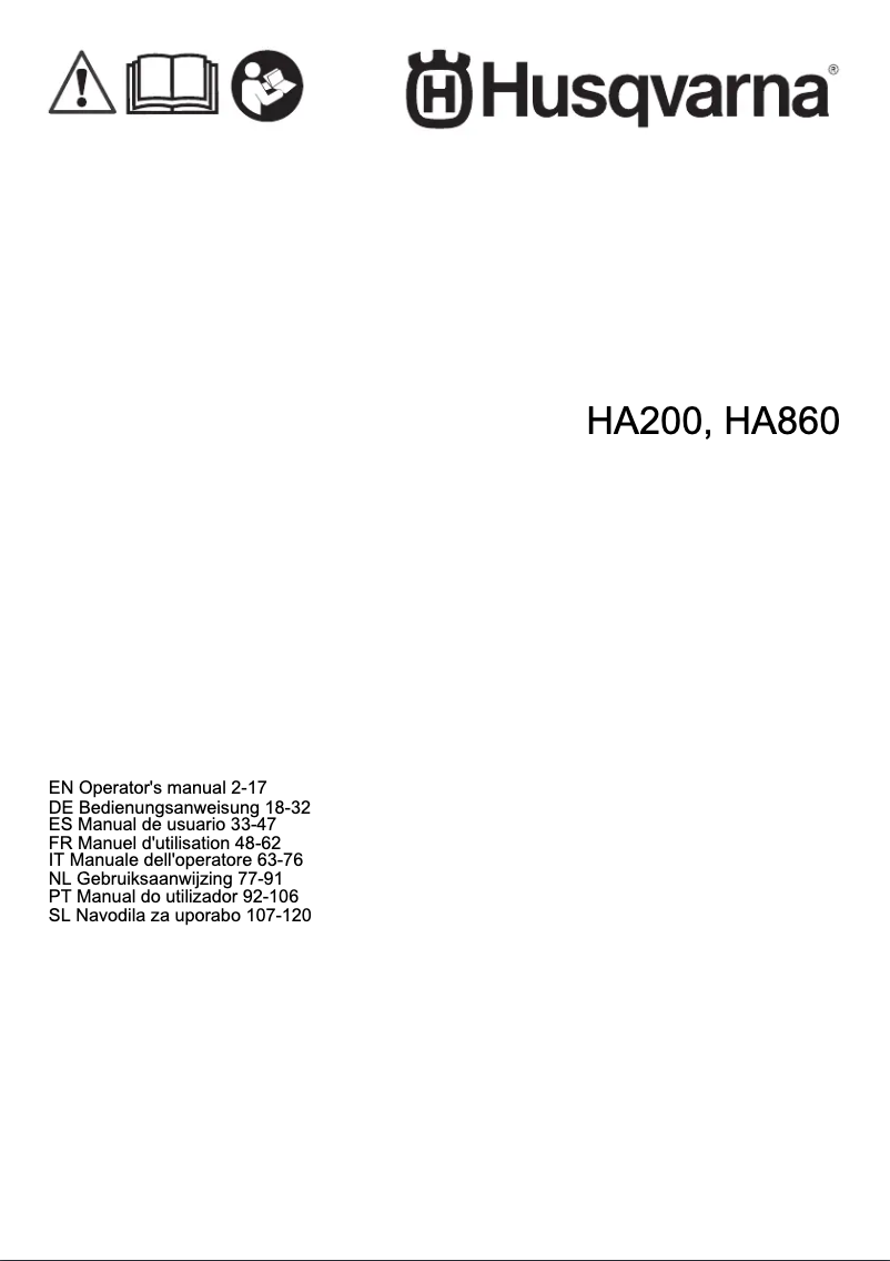 First page image of the manual for HA200