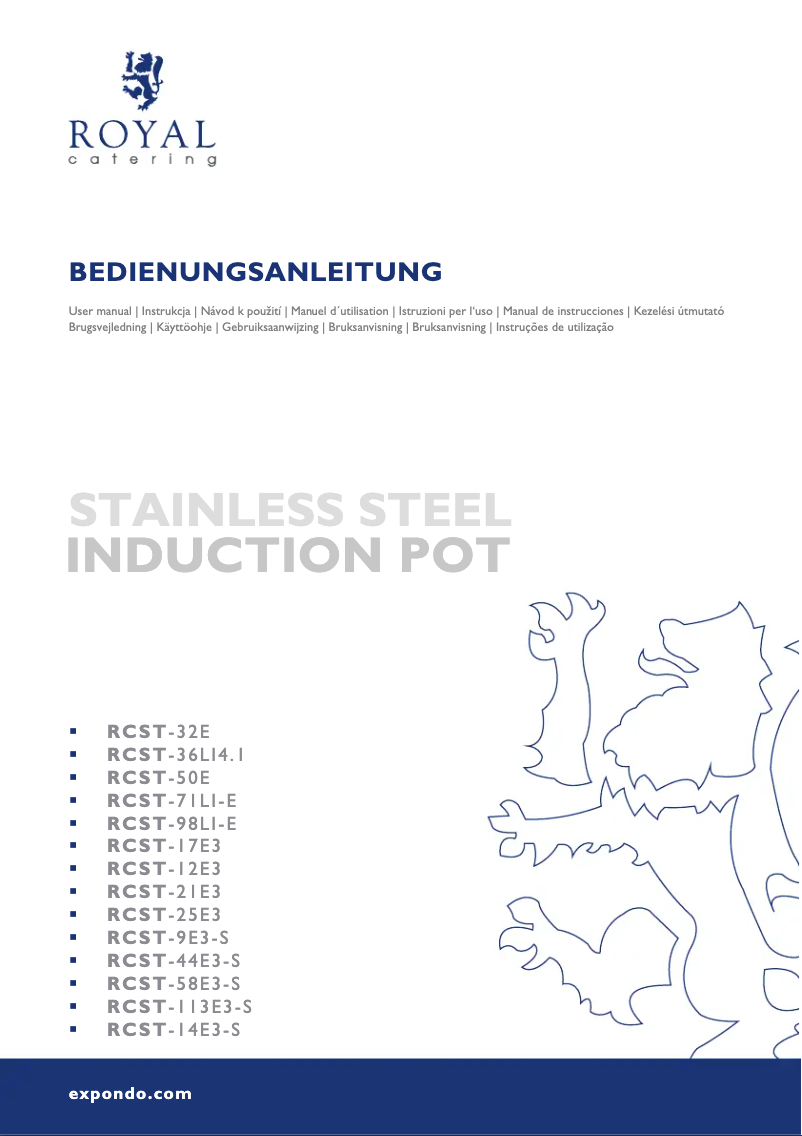 Page 1 of the manual User Manual Royal Catering RCST-21E3