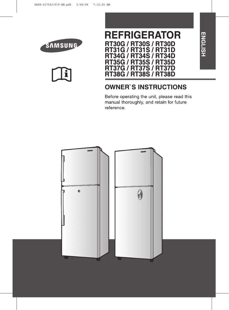 First page image of the manual for RT34GKPN1