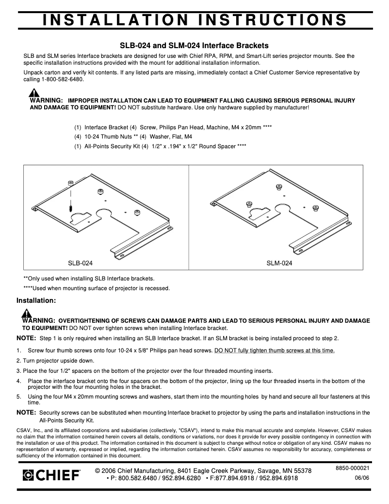 First page image of the manual for RPMA024