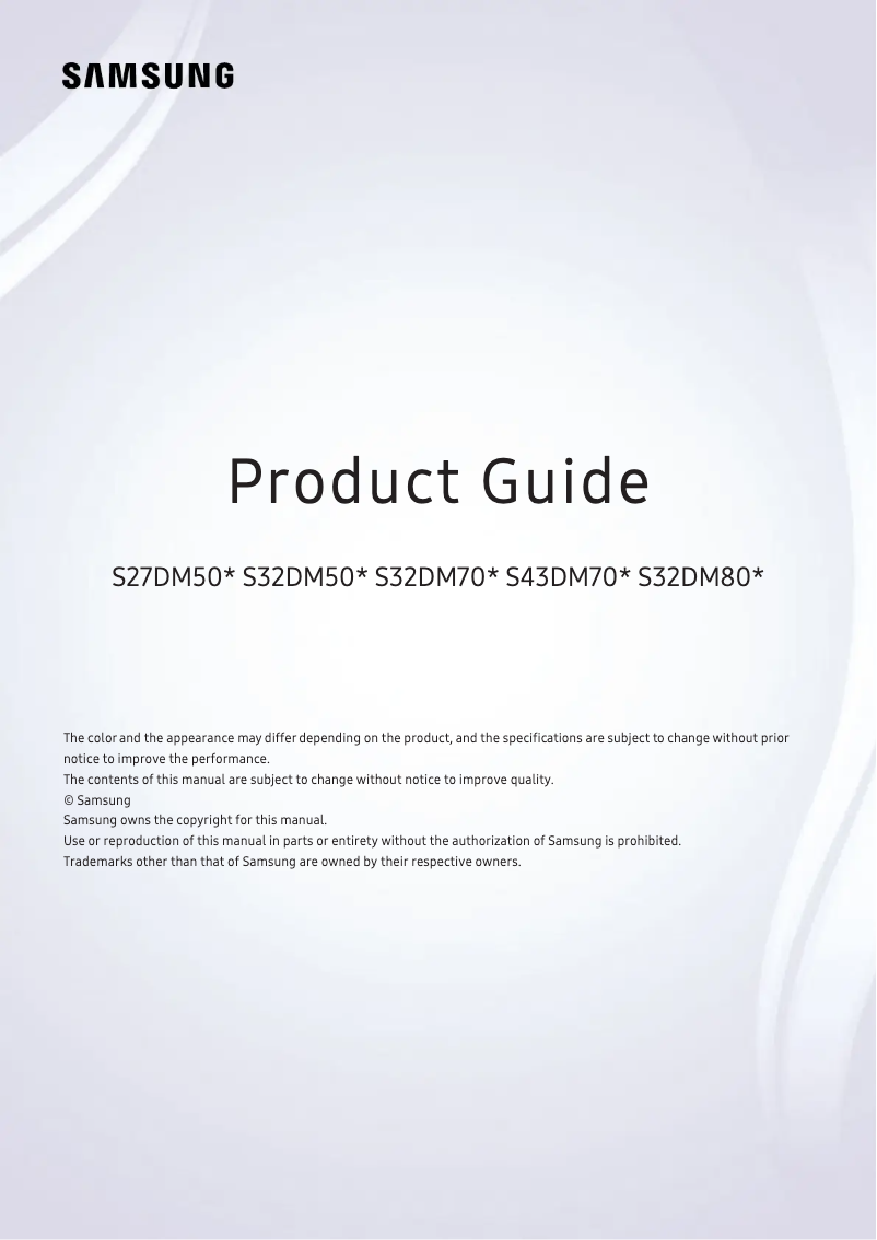 First page image of the manual for S27DM500EN