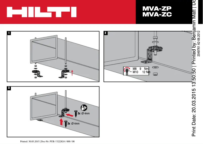 First page image of the manual for MVA-ZP