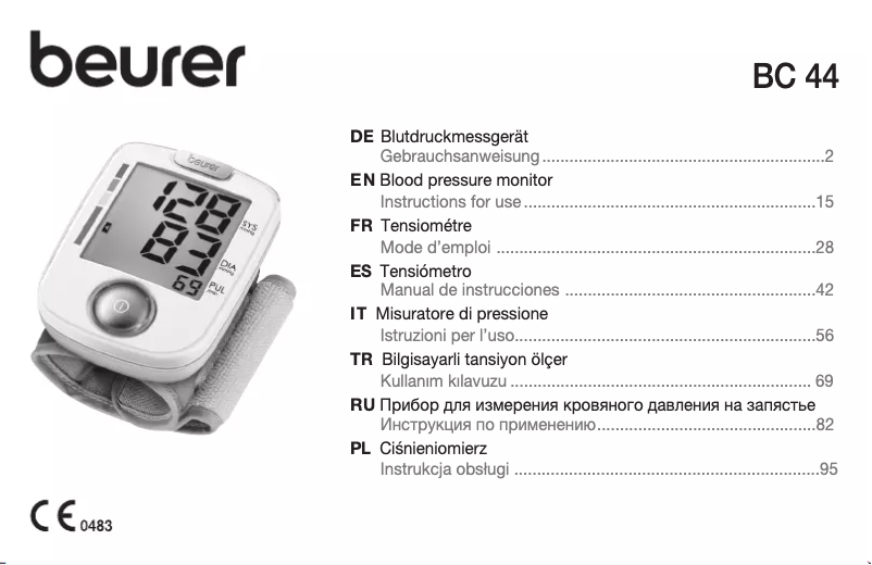 Page 1 of the manual User Manual Beurer BC 44