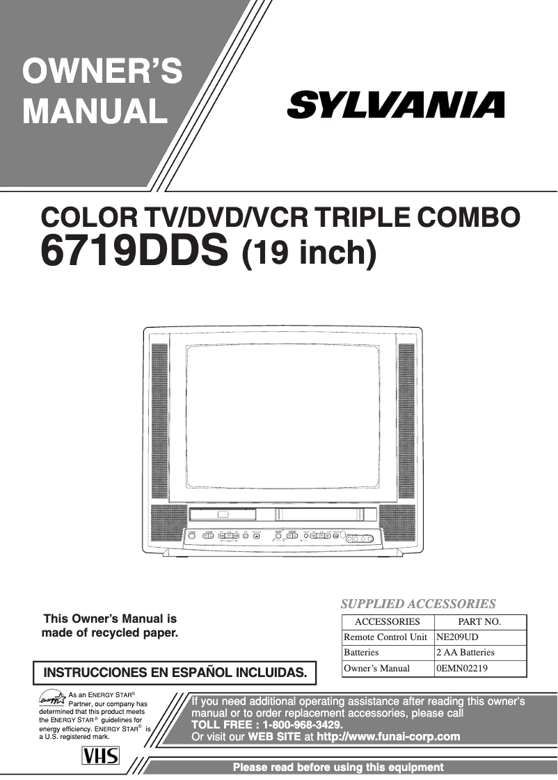 Page 1 of the manual User Manual Sylvania 6719DDS