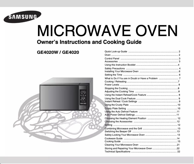 Page 1 of the manual User Manual Samsung GE4020