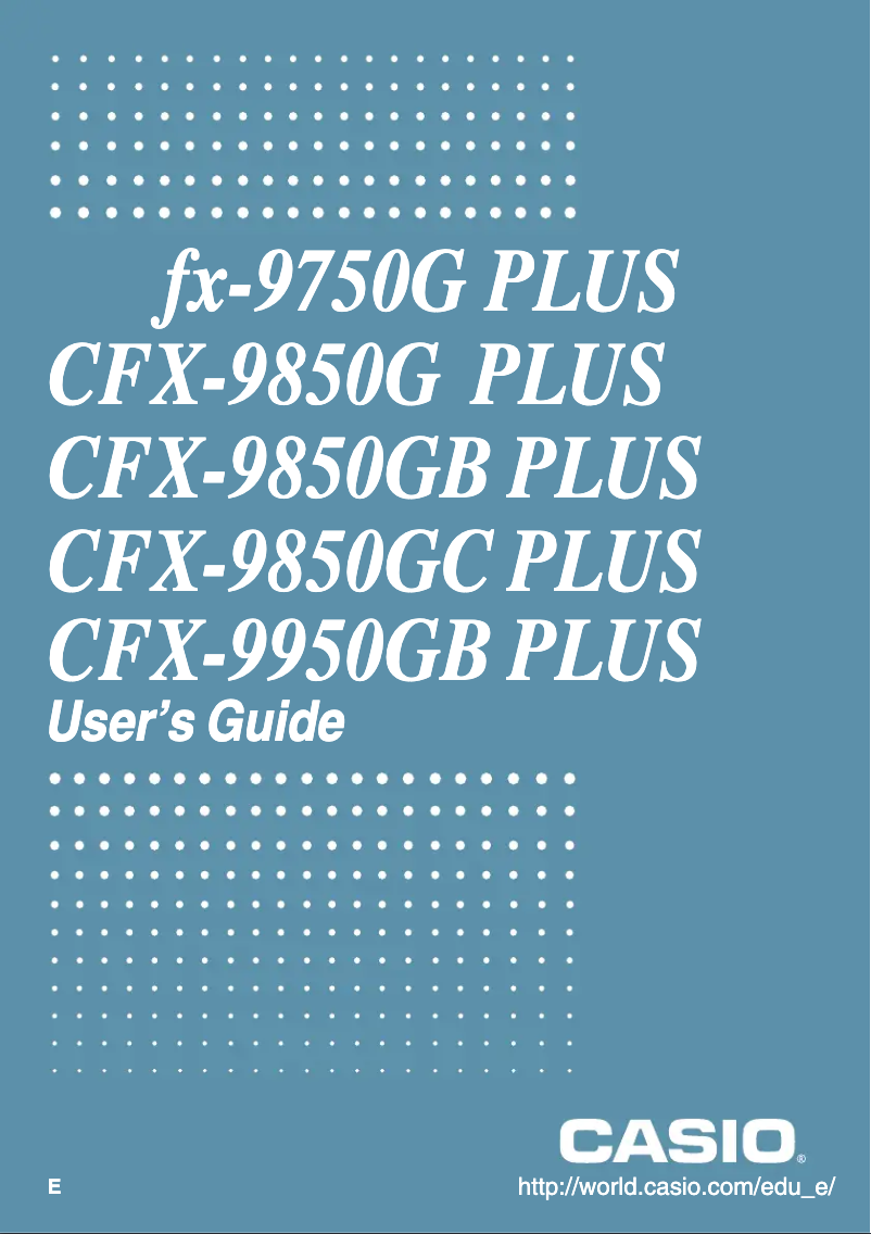 First page image of the manual for CFX-9850G