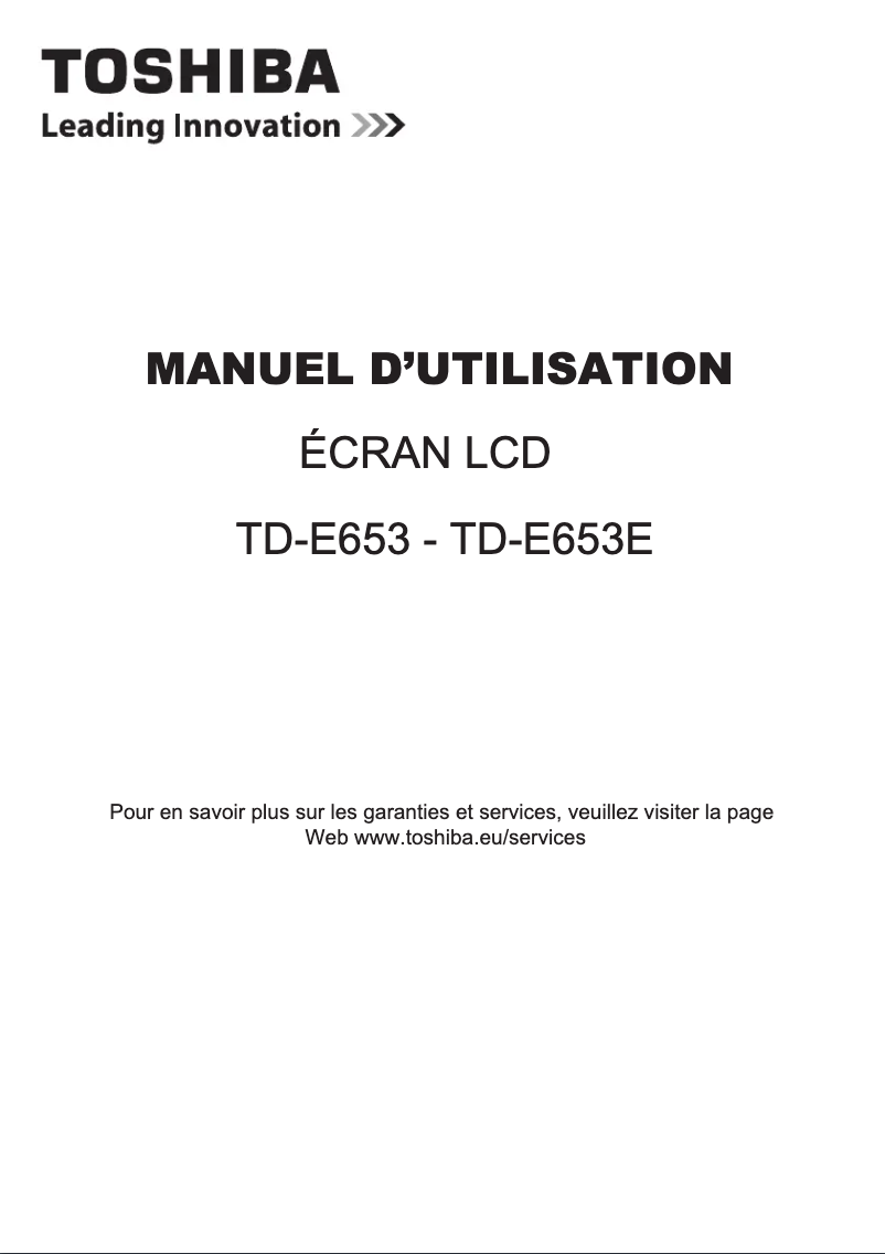 Image de la première page du manuel de l'appareil TD-E653