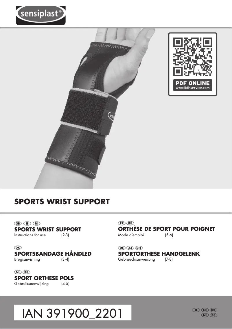 Page 1 of the manual User Manual Sensiplast IAN 391900