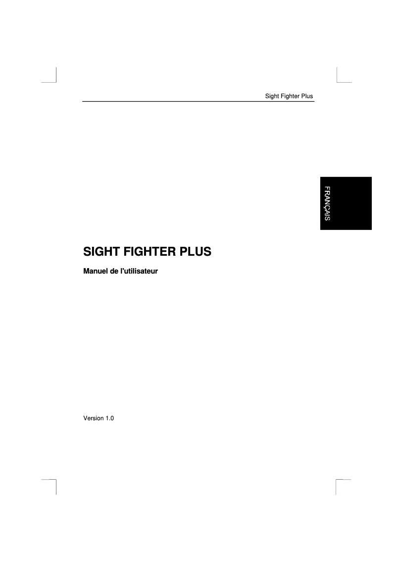 First page image of the manual for Sight Fighter+