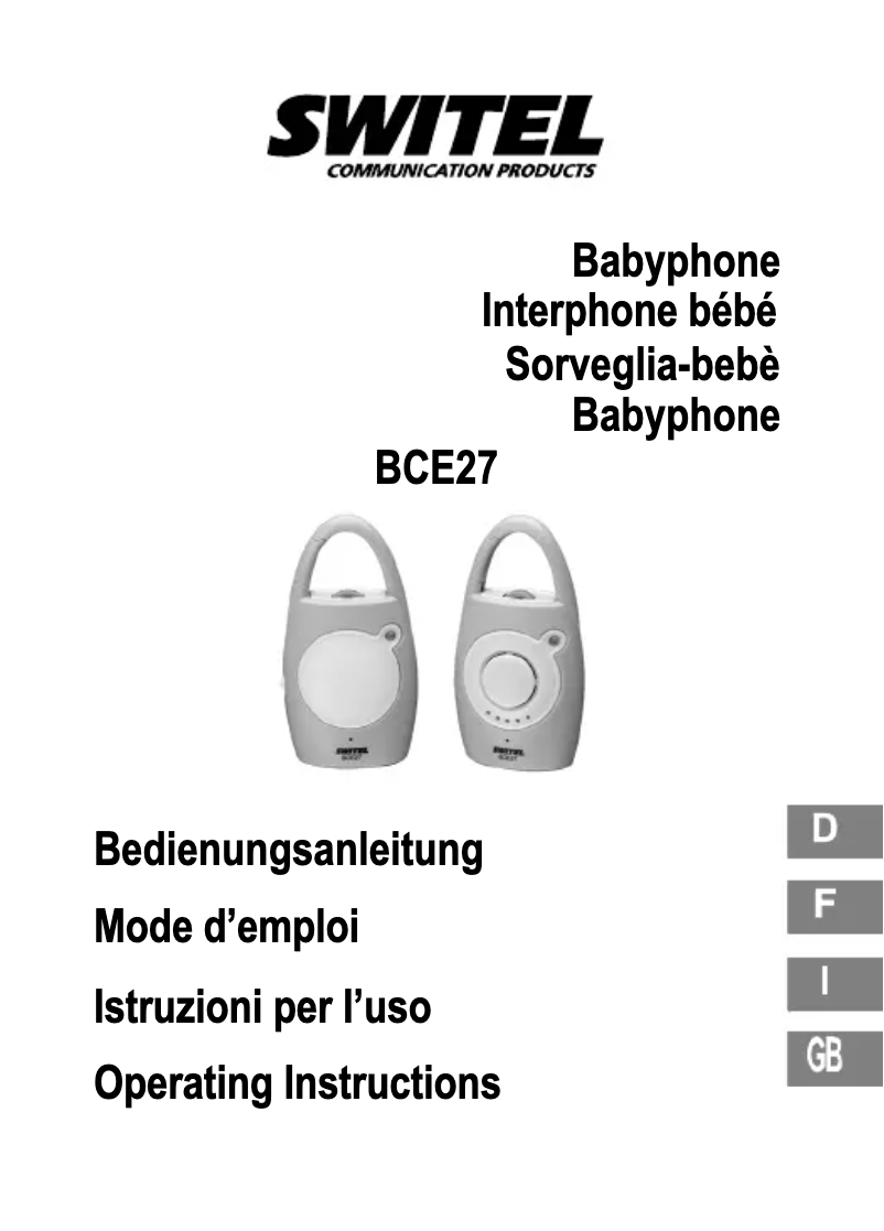 First page image of the manual for BCE27