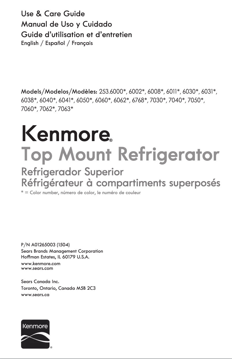 Page 1 of the manual User Manual Kenmore 253.70502