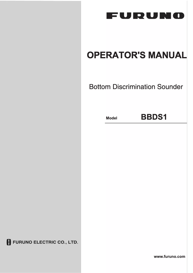 Page 1 of the manual User Manual Furuno BBDS1
