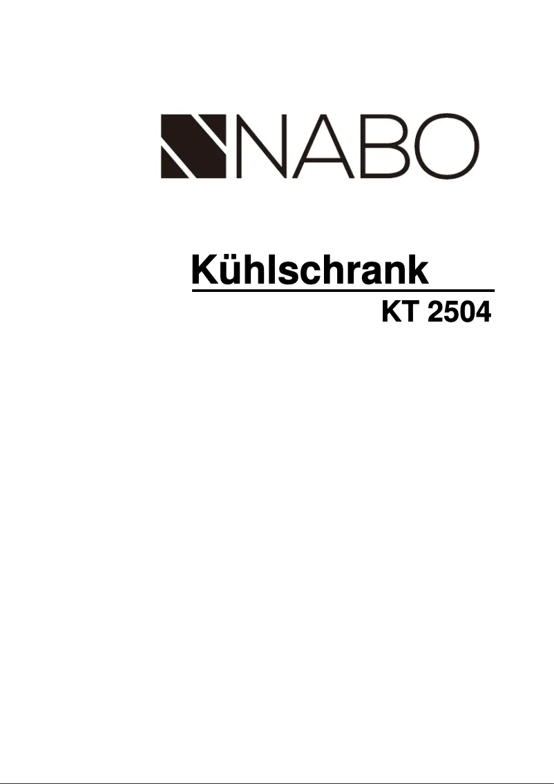 Page 1 of the manual User Manual Nabo KT 2504
