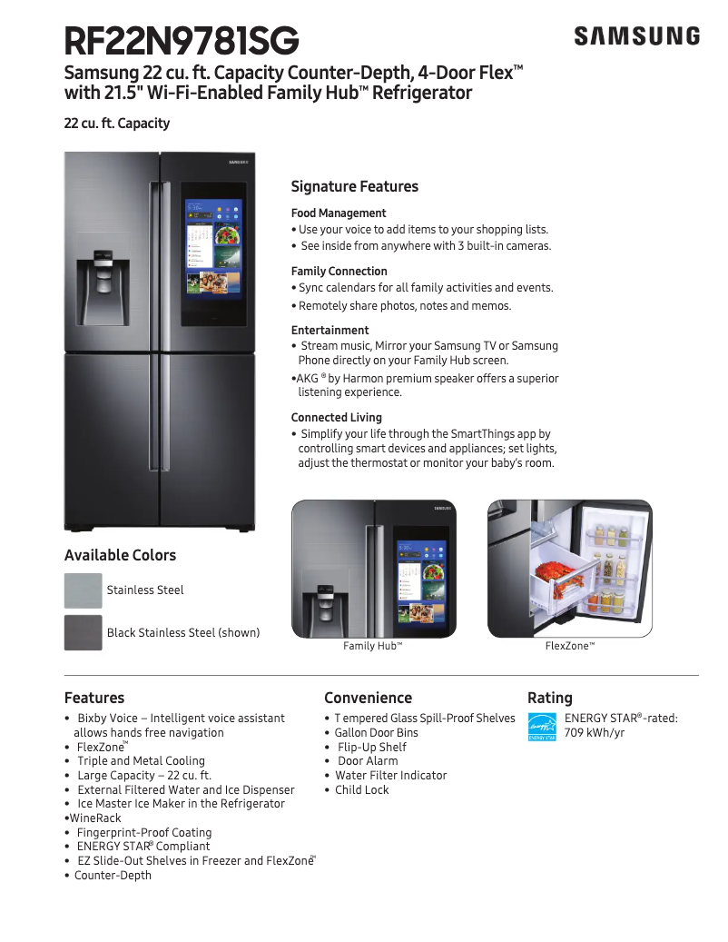 Page 1 of the manual User Manual Samsung RF22N9781SG