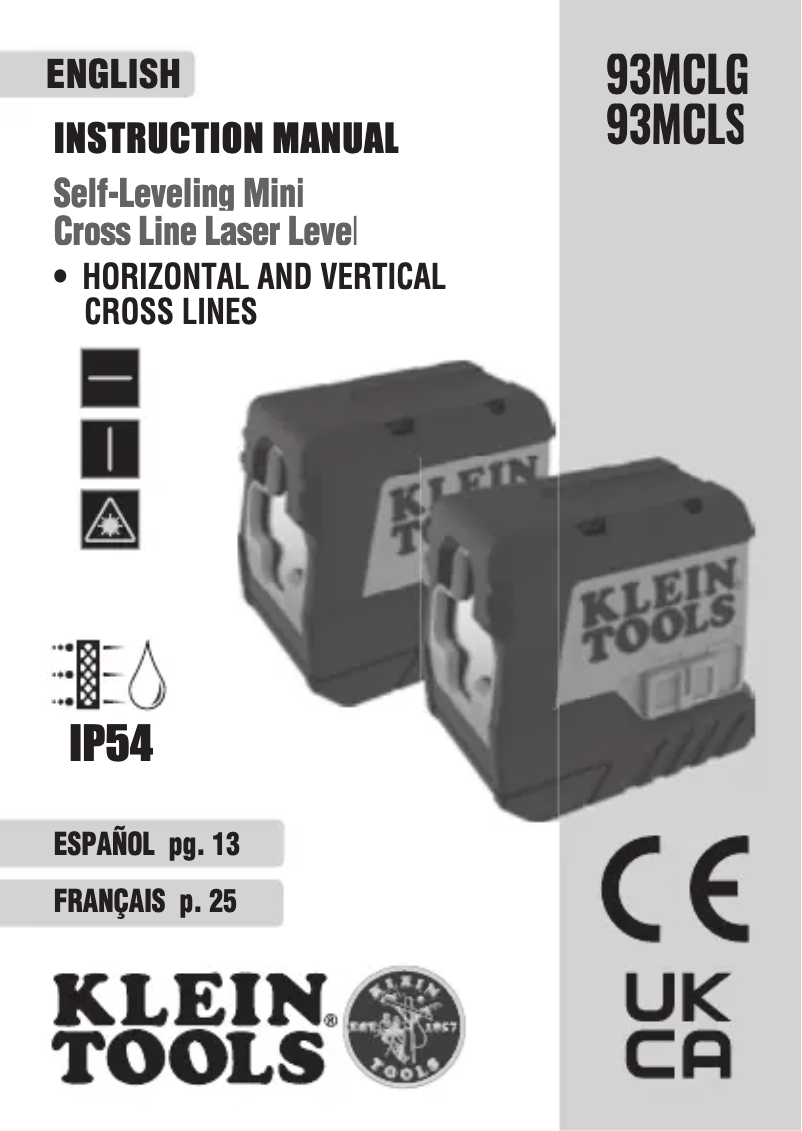 First page image of the manual for 93MCLG