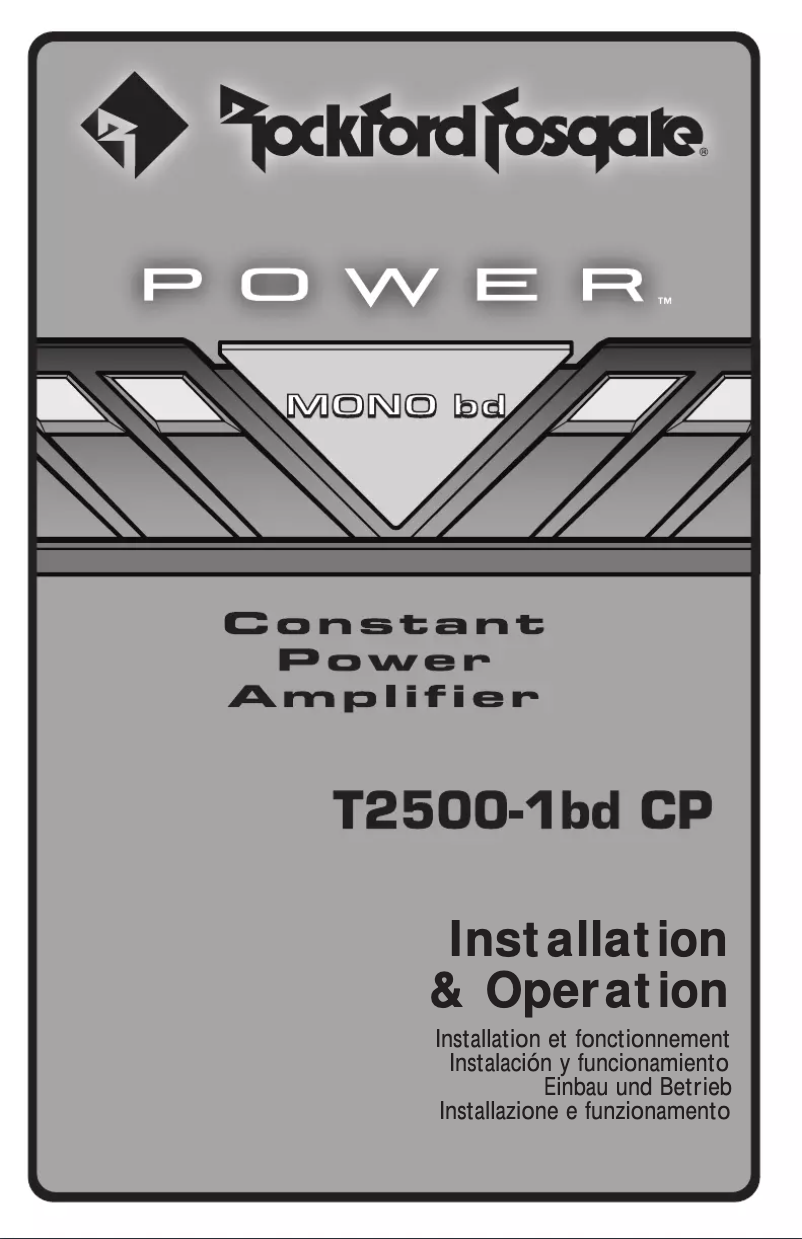 Page 1 de la notice Manuel utilisateur Rockford Fosgate Power T500-1BDCP