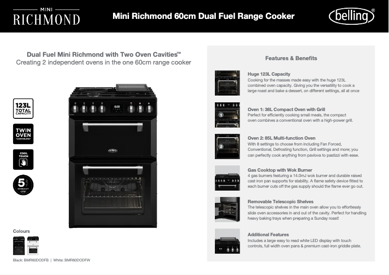 First page image of the manual for BMR60DODFB