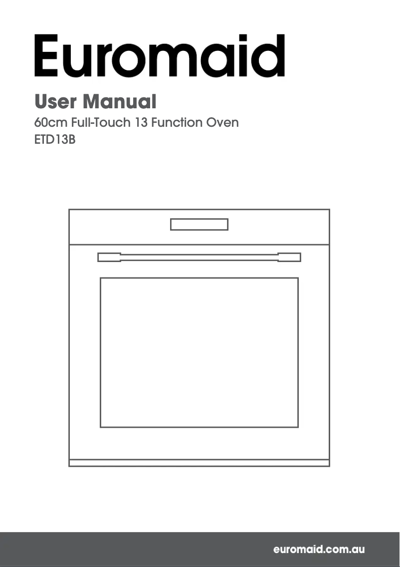 First page image of the manual for ETD13B