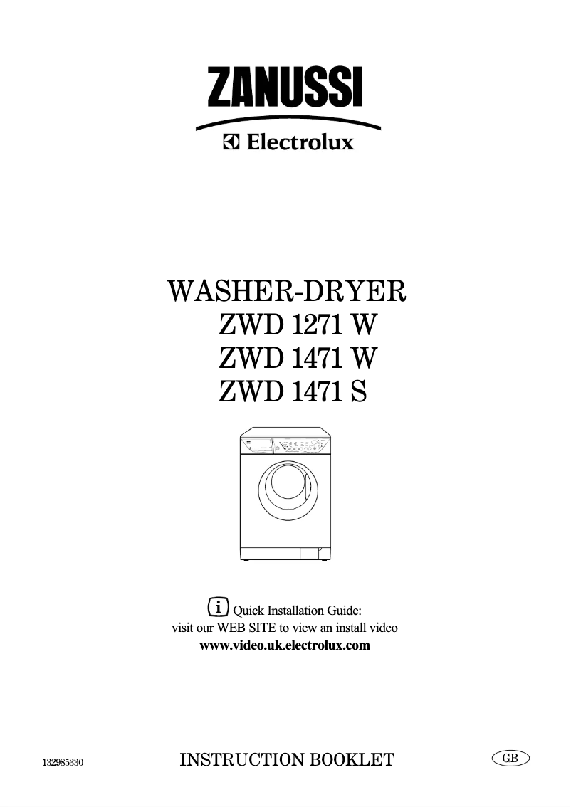 Page 1 of the manual User Manual Zanussi-Electrolux ZWD1471W