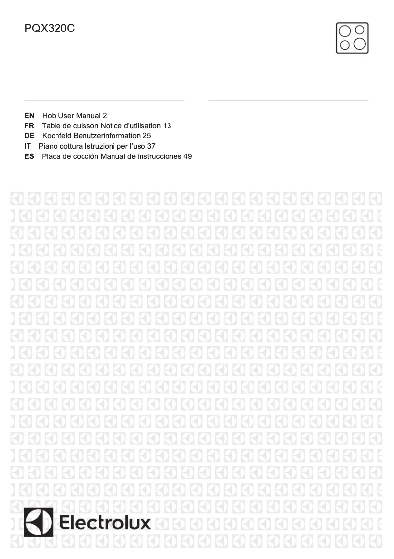 Page 1 of the manual User Manual Electrolux PQX320C